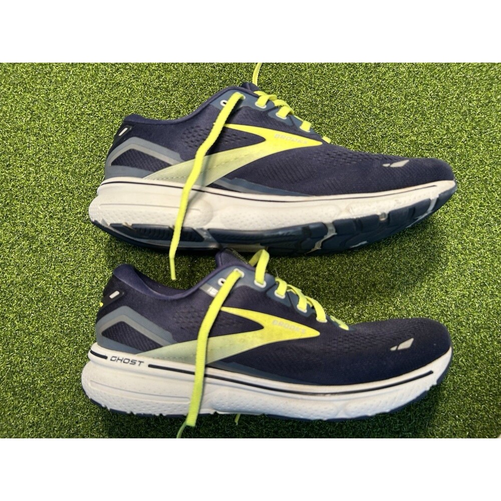 Brooks Ghost 15 Mens Size 11 Wide 2E Running Shoes Navy Neon Arch Support Insole